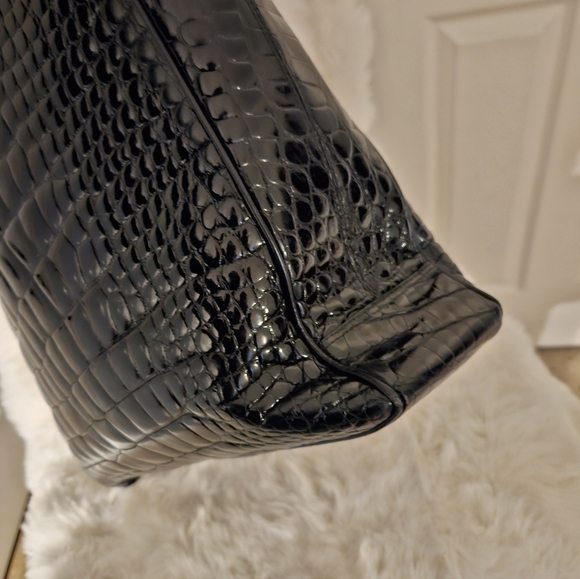 Lana of London Vintage Croc Embossed Leather Chain Shoulder Bag – Made in Italy - Picture 4 of 10